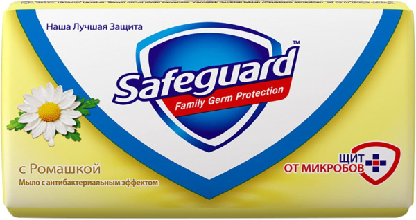 Туалетное мыло SAFEGUARD с ромашкой, с антибактериальным эффектом