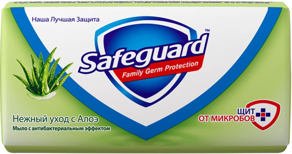 Туалетное мыло SAFEGUARD Нежный уход с Алоэ, с антибактериальным эффектом